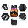 Excavator Printing Single Layer Backpack for Boy and Girls Best Gifts 2D Flat Cartoon School Bags for Children