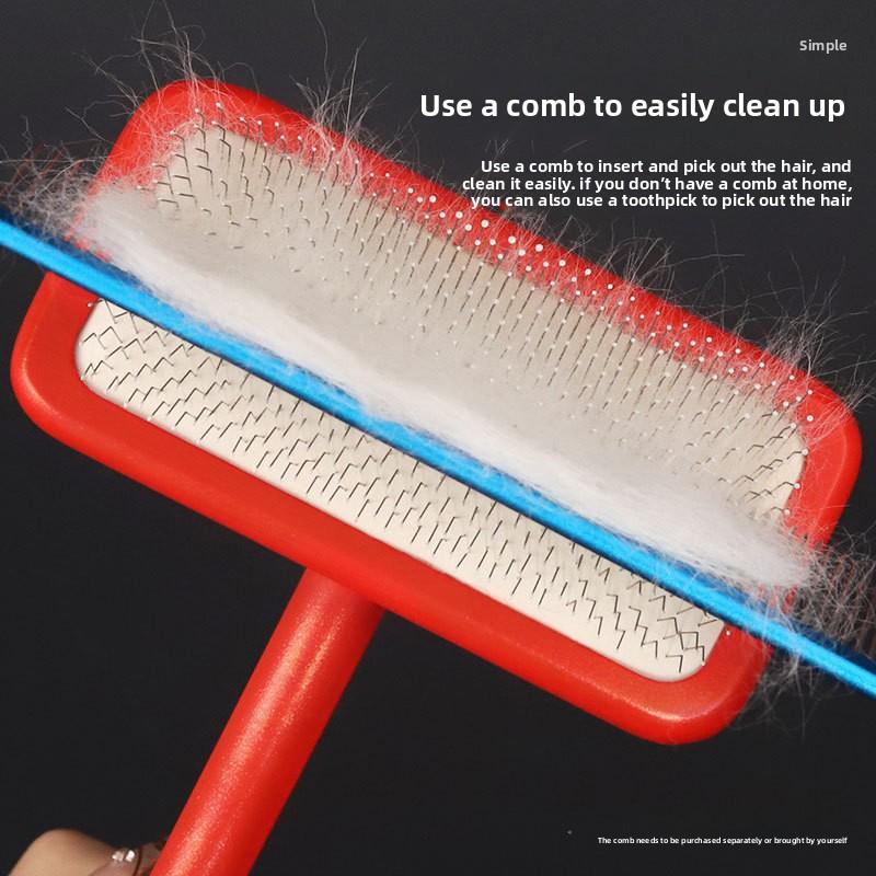 Pet Comb, Teddy Dog and Cat Hair Brush - Remove Loose Hair, Untangle Knots, Make Hair Fluffy, Red Needle Comb