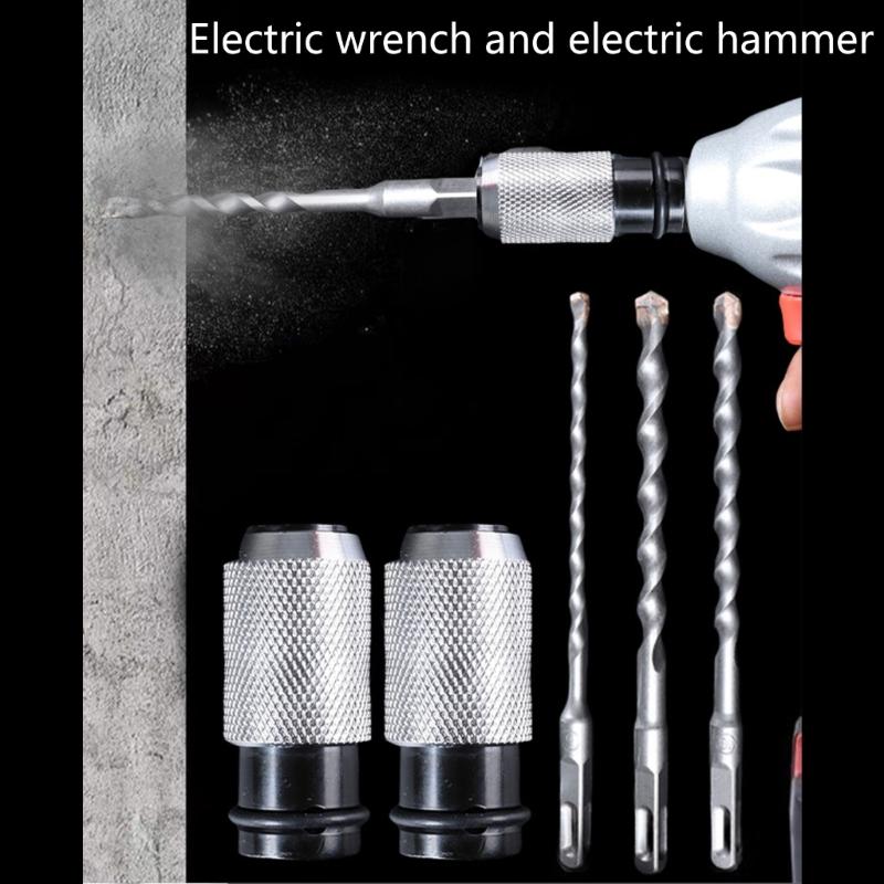 Quick To Change Impact Wrench Adapter Set Including Square Shank Drill Bit and Buffer Function for Smooth Operation