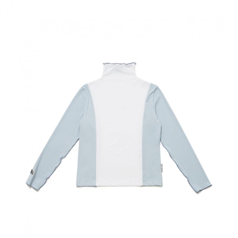 Blu DoT Color Block Mock Neck T shirT Sb