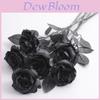 Gothic Black Rose Artificial Silk Flower Bouquet For Wedding Photography Decor
