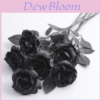 Bouquet de Roses Noires Gothiques en Soie Artificielle Pour Décoration de Photographie de Mariage