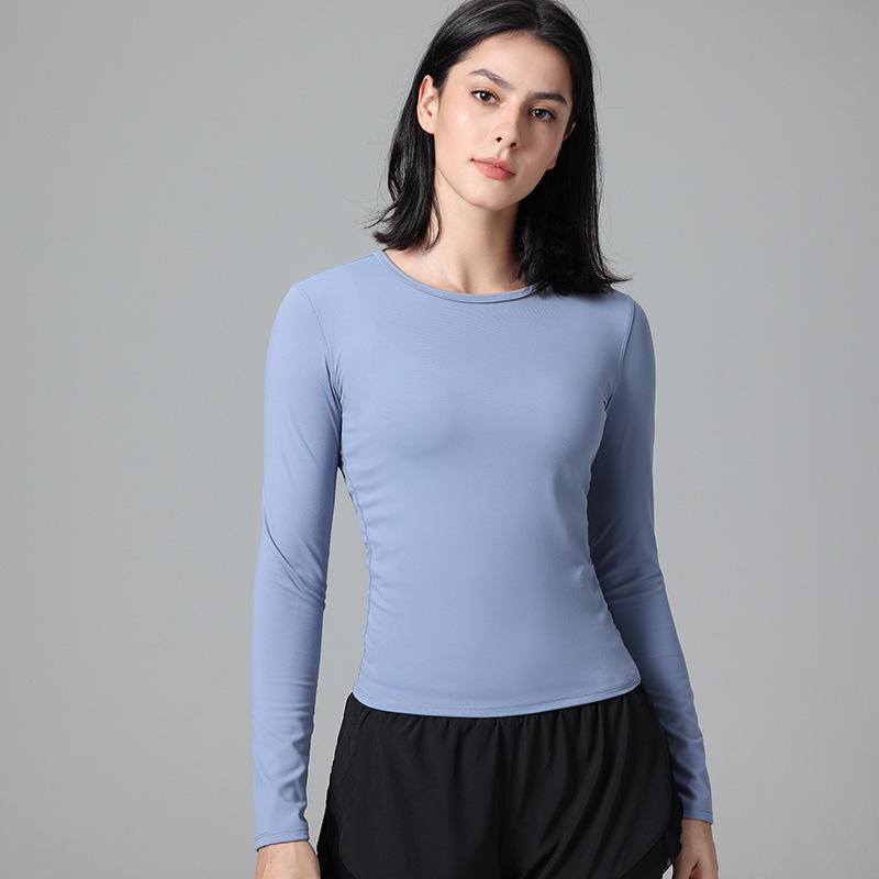

Slim Fit Ruched Long Sleeve Yoga Pullover – Stretchy, Skin-friendly, Sporty Casual Wear XL