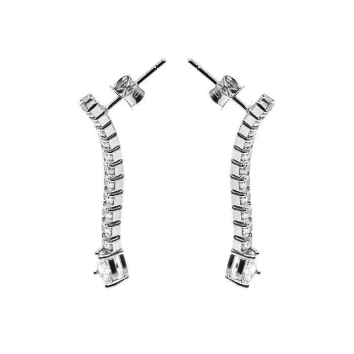 Boucles d'oreilles Luxenter en argent 925 avec zircons brillants plaqués finition en rhodié - Guoi