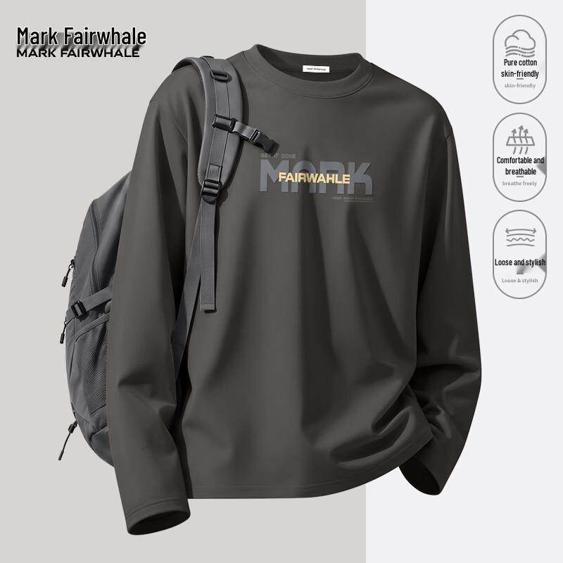 Mark Fairwhale Youth Casual Cotton Long-Sleeve Crewneck T-Shirt