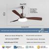 Wabi-Sabi Walnut Ceiling Fan with Full-Spectrum Light - Ideal for Chinese-Style Dining Rooms and Living Areas