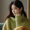 FL232559 Women's Green Turtleneck Sweater: Cozy, Loose Fit Knitwear for Petite Sizes - Perfect for Autumn and Winter.