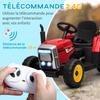 Electric Tractor with Detachable Trailer, for Children 3-6 Years, Remote Control, MP3, Lights