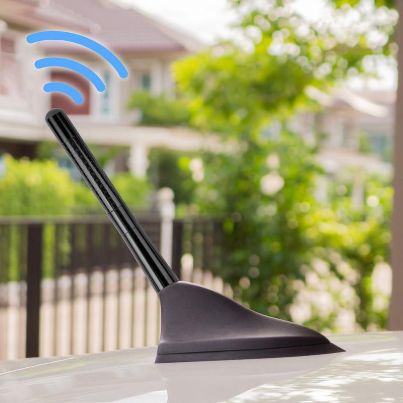 Cars Radio Antenna Carbon Fiber Polished Black Finish Car Truck Antennas Pickup Media Player Audio HD Radio Tuner Amplifier