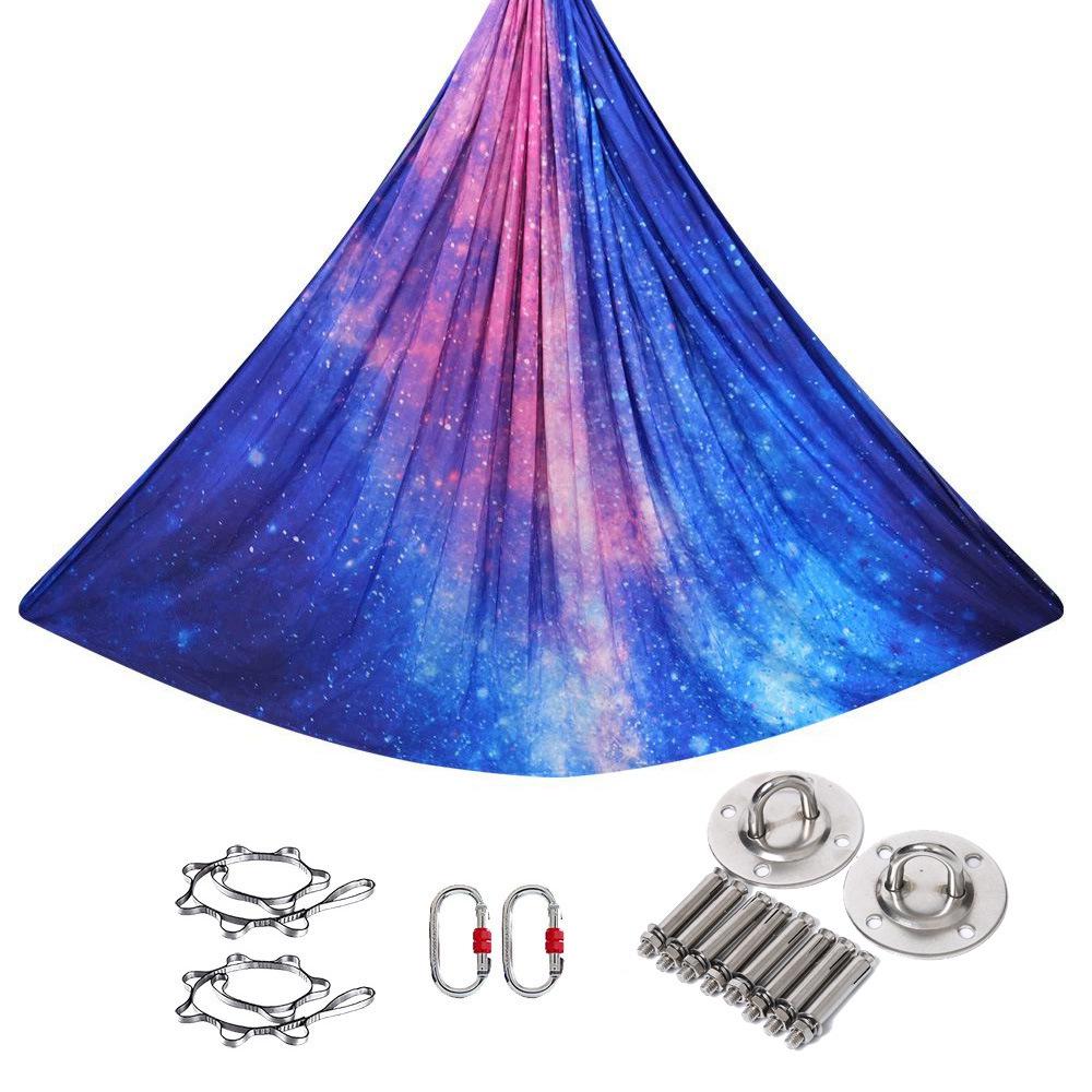 

Градиентный цвет гамак для йоги: Эластичный, Расширенный, Слинг из воздушного шелка для домашнего и студийного использования