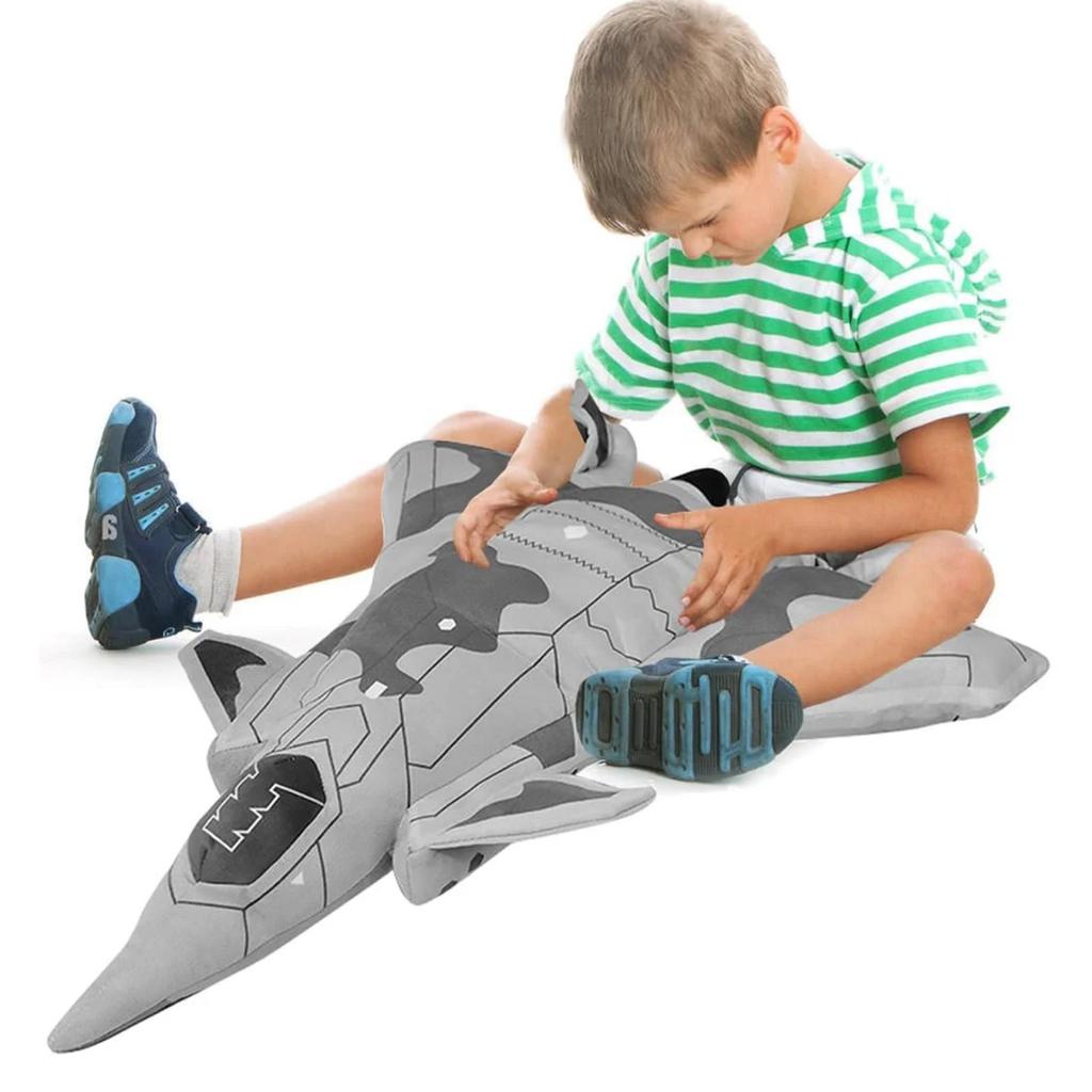 Airplane Model Plush Soft Throw Pillow With Blanket Large Padded Space Plush Airplane Toy Cushion