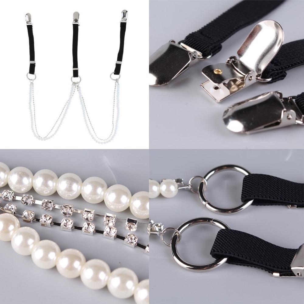 Elegant Pearl Suspenders Versatile Suspenders Braces Fashion Adjustable Straps  for Skirt Pants