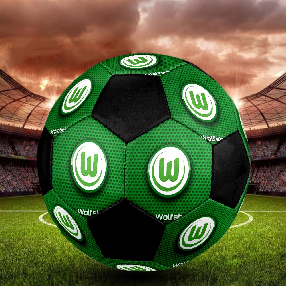 VfL Wolfsburg Indoor Soccer Ball Colorful Machine Stitched PVC Size 5 Team Training Competition Ready Durable High-Bounce Cool Sports Gift