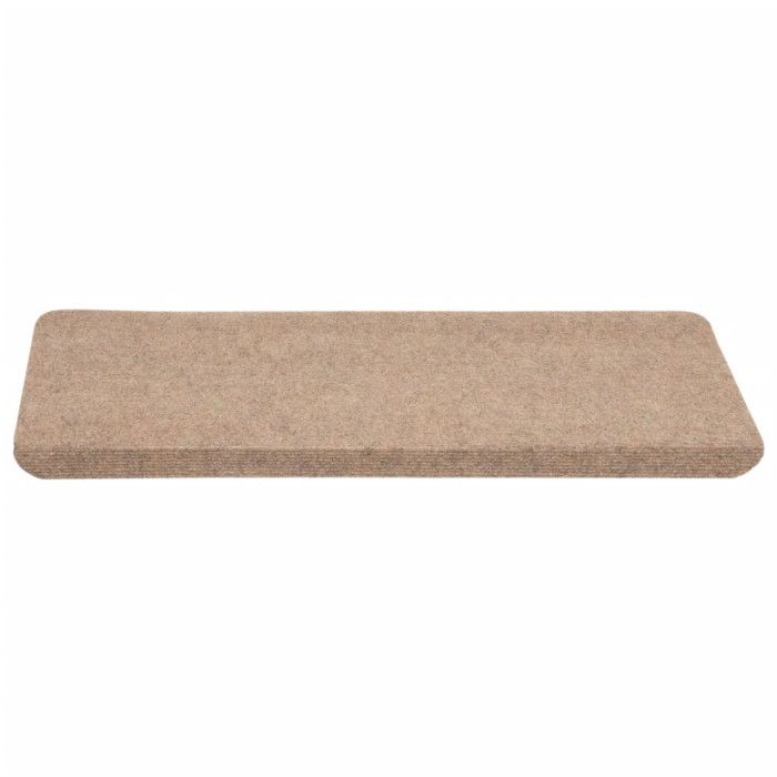 VidaXL Tapis d'escalier auto-adhésifs 15 pcs 65x24,5x3,5 cm Beige 343476