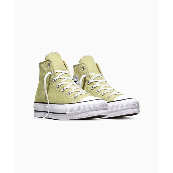 Converse Chuck Taylor All Star Seasonal Colour Lift Comfortable Durable High Top Canvas Shoes Women sneakers Light-Yellow-Green A16877C