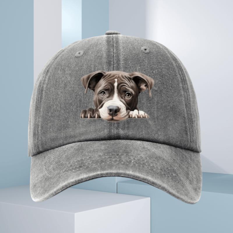 Peeping Dog Printed Baseball Hat Suitable for Outdoor Vacation Camping Festival Gift Bent Brimmed Hat Truck Driver Hat