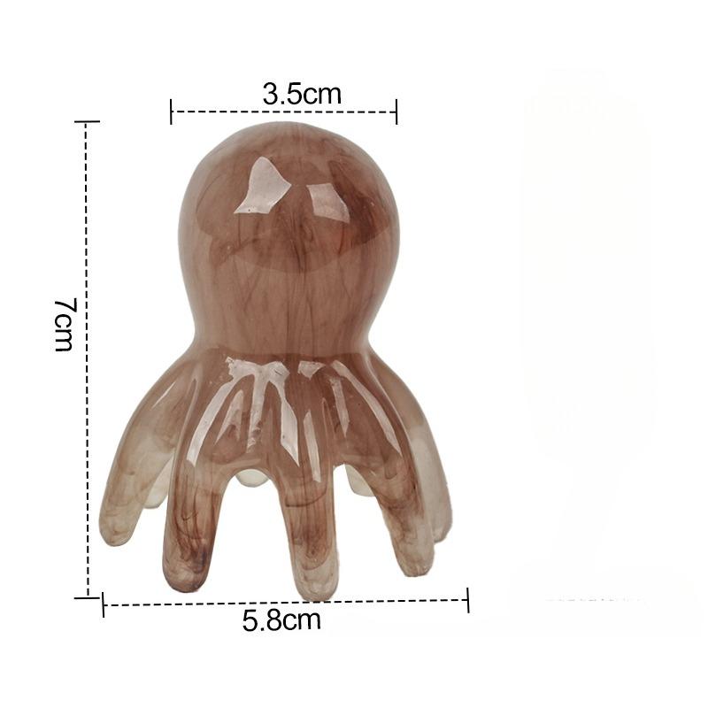 Resin Octopus Massage Comb Head Neck Meridian Scraping Scalp Massage Brush SPA Gua Sha Massage Comb Fatigue Relief Massager