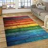 Tappeto con Finitura Legno Colorato per Camera da Letto, Soggiorno, Decorazione Divano Casa, Tappetino Grande per Giochi Bambini