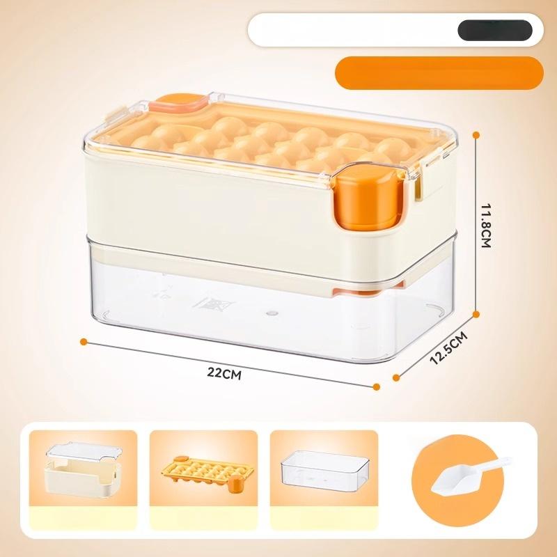 GIANXI Circular Ice Shape Plastics Ice Mould For Kitchen Summer Household Refrigerator Ice Cube Tray Portable 16 Grids Ice Box