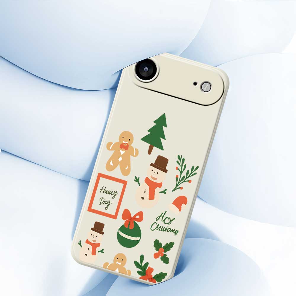 For iPhone 17 Air Case Christmas Snowman Pattern Printing Straight Edge TPU Phone Back Cover
