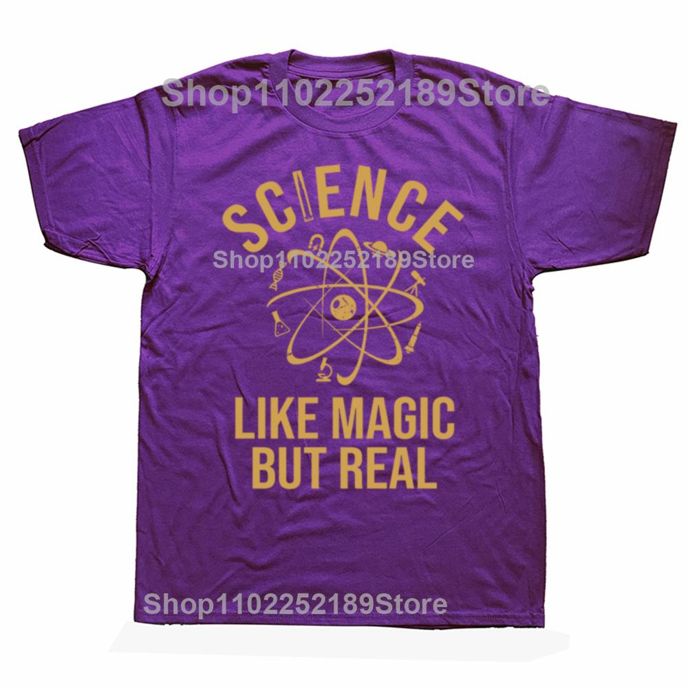 Mens Science Like Magic But Real Tshirt Funny Nerdy Teacher Hipster Hip Hop Casual Loose Man Tshirt Comfort Breathe Y2k Soft Tee