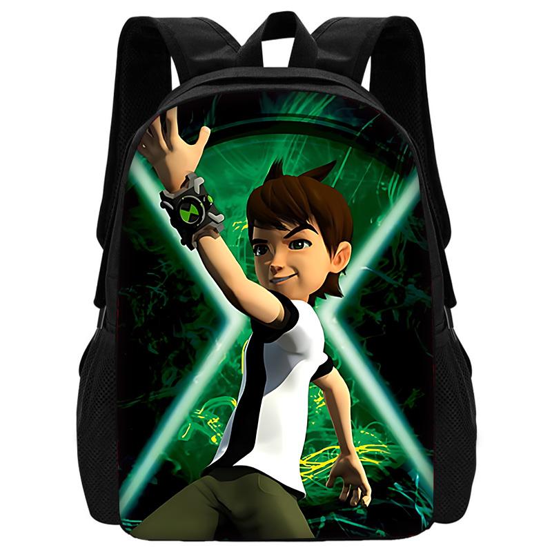 Child School Cute Cartoon Ben Tennyson 10 Backpack with Lunch Bags ,Pencil Bags ,School Bags for Boys Girls Best Gift