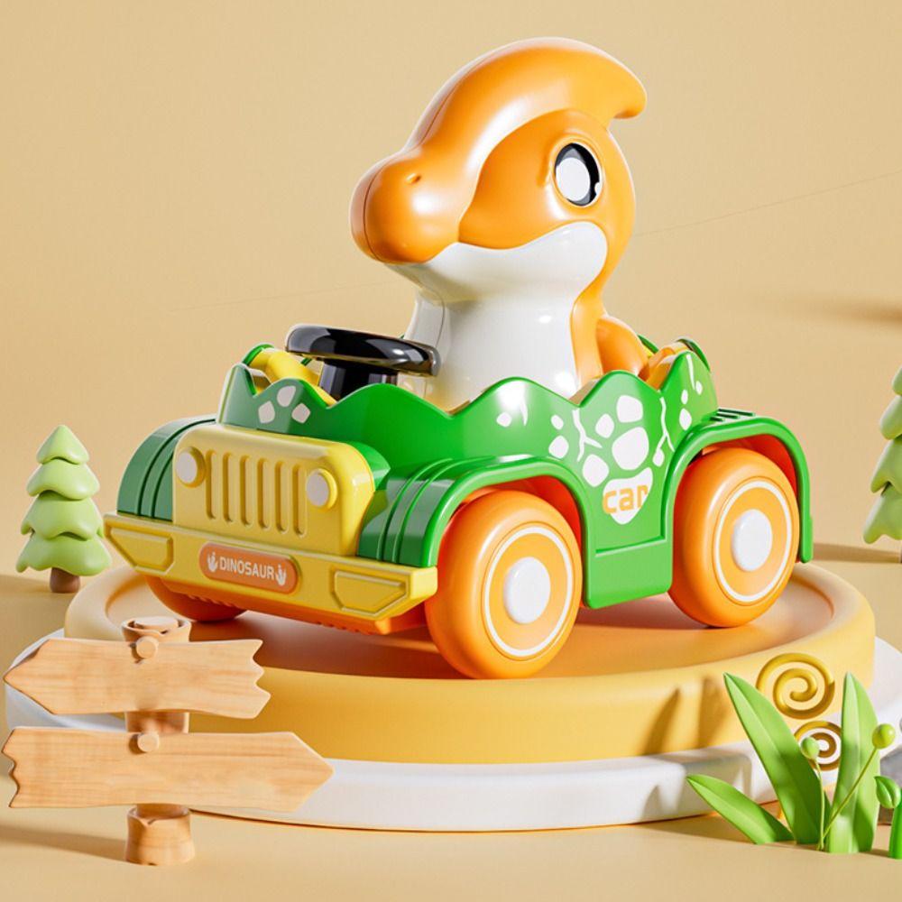 ABS Dinosaur Inertia Pull Back Car Early Education Press Slide Toys Car  Holiday Birthday Gift