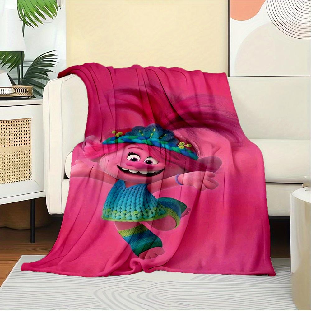 1pc Trolls,Poppy,AnimationDigital Print Fleece Blanket - Contemporary Style, Suitable for All Seasons, Perfect for Home, Travel, or Camping