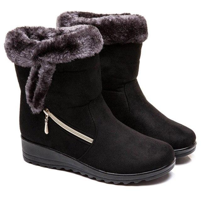 2021 Botas de mujer Botines de peluche Botines antideslizantes Para mujeres  Botines al aire libre Casual Cálido Zapatos de talla grande Invierno Cálido  Mujer Botas de nieve comprar a buen precio —