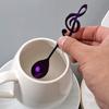 Kreativer runder Kopf Kaffee Milch Löffel Eis Rührlöffel Dessertlöffel Geschirr Edelstahl Farbe Musiknote Löffel