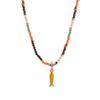 Collana da donna con perline a forma di pesce corallo colorato alla dopamina, con temperamento, placcatura in oro e conservazione del colore
