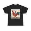 Unisex Adult T Shirt Vintage Style Knight Riding Huge Rooster Medieval Humor Tee