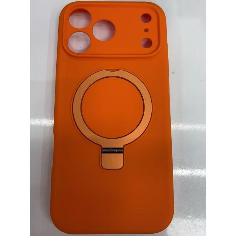 Magnetic Liquid Silicone Phone Case With Kickstand IPhone 17 Pro Max 16 15 Series Shockproof Anti-Slip Stand Cover
