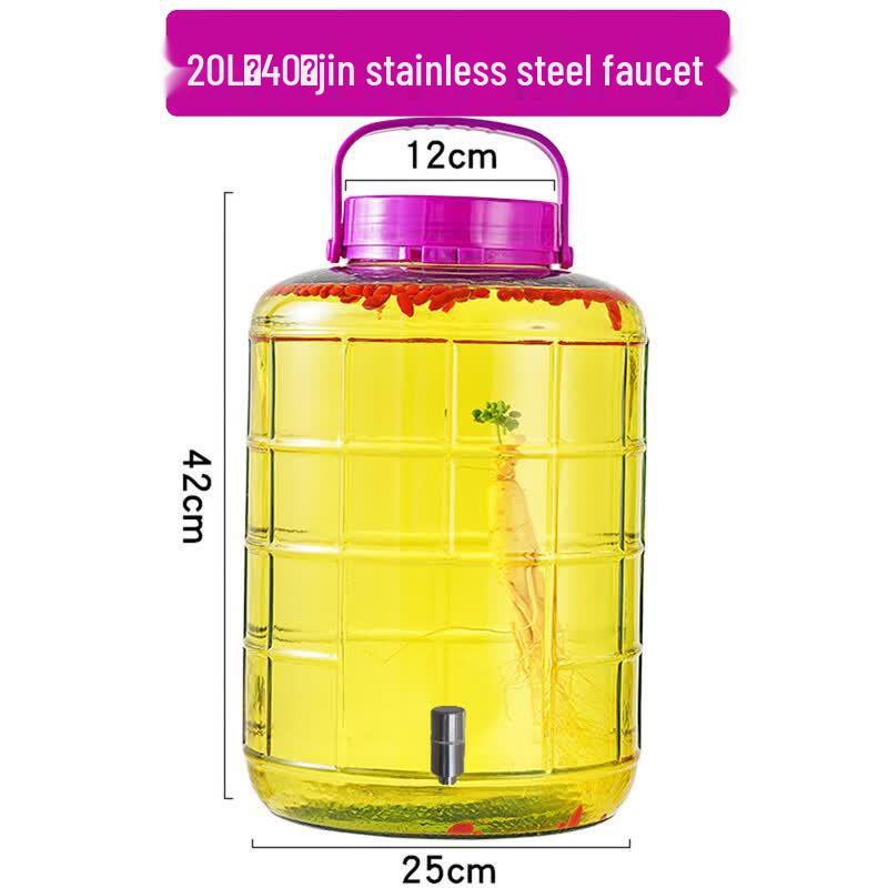 

Lantour Glass Pickling & Wine Jar with Stainless Steel Faucet