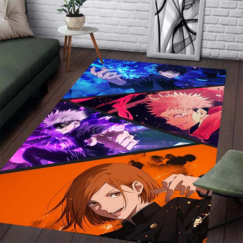 Jujutsu Kaisen Pattern Carpet - Anti-slip Kitchen and Outdoor Carpet, Home and Bedroom Decoration, Birthday Gift