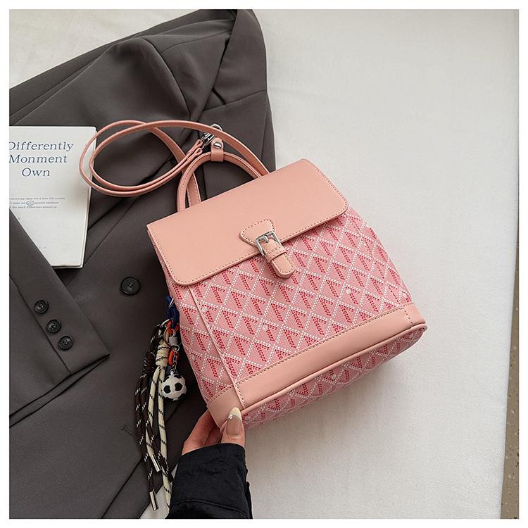 Fashion Printed Backpack Bag Women's 2025 New Niche Design Travel Backpack Retro Contrasting Color Messenger Bag