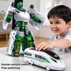 Train Transformer Toy High Speed Rail Robot Transforming Toy Action Figure Model for Kids Boys Girls