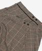 CARGOBROS FOR WOMAN Wool Check Pleated Wrap Midi Skirt (Brown)