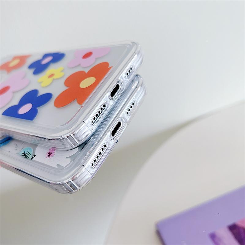 Flower Clear Phone Case For Iphone 15 14 Plus 13 12 11 Pro Max Shockproof Silicone Soft TPU Back Cover