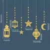 DIY Paper Ramadan Kareem Decor Gold Silver Hang Garland Star Moon Lantern  Eid Atmosphere