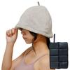 Sauna Sauna Cap Sauna Extra Thick Cushion Sauna Mat Sauna Goods X Mat [Mie-Mie] Hat, Towel, [with Mat] Fluffy, Washable, Mat, Set, (gray Black)
