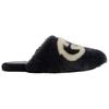 Wmns Faux-Fur Slipper 'Interlocking G - Black White' Women's 719847 AAAUL 1020