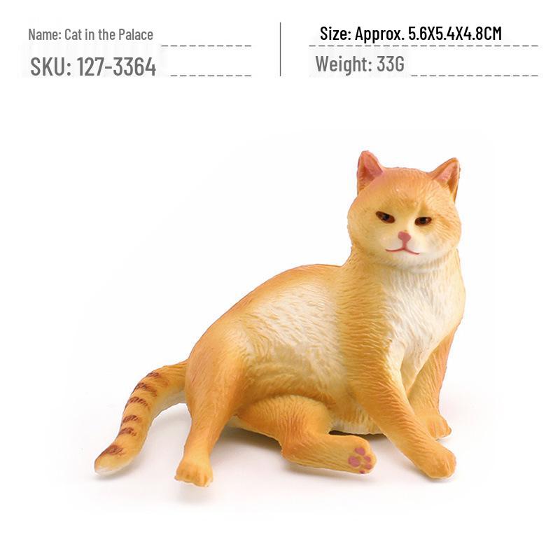 Cross-Border Mini Pet Cat Simulation Model: Orange, Fat, British Shorthair, Farm Cats Decoration Ornament