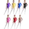 Kid Girl Asymmetric Shoulder Fringed Dance Leotard Rhinestones Figure Skating Rhythmic Gymnastic Tassel Bodysuit Dress Dancewear