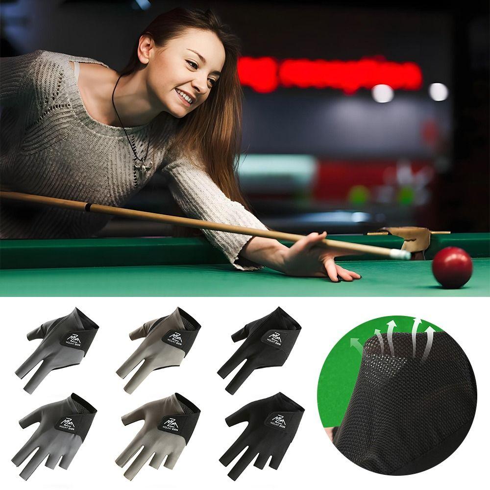 1 Stück Rutschfester Drei-Finger-Handschuh Elastischer Snooker-Billard-Handschuh Billardzubehör