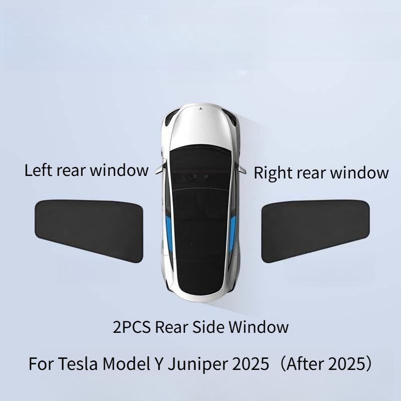 For Tesla Model Y Juniper 2025 Car Side Window Sun Shade Curtain Summer Sun Protection Sunshade Cover UV Car Privacy Curta