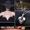 Skull Silver Geometric Pendant Necklace  Alloy Material Fashion Gift Decoration