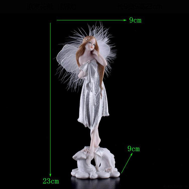 Europe Flower Fairy Beauty Angel Figurines Decoration Resin Home Crafts Desktop Cute Ornament Birthday Wedding Gift Accessories
