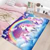 Cute Pink Fluffy Carpet Washable Non Slip Large Area Rug for Kids Bedroom Home Decor Flannel Mat