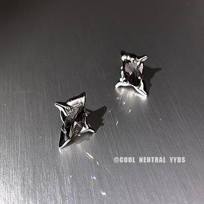 

S silver needle high-end niche irregular zircon stud earrings for women s new trendy cold earrings earrings for women чёрный